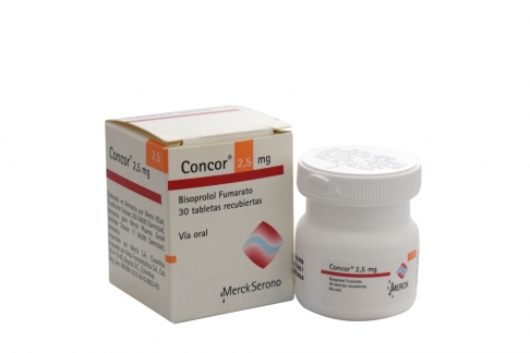 Concor 2.5 mg Caja Con 30 Tabletas Rx Rx1 Rx4