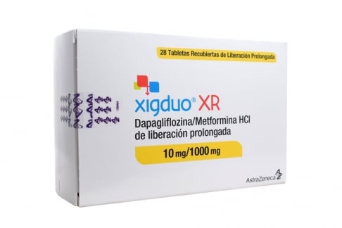Xigduo® Xr 10 / 1000 Mg Caja Con 28 Tabletas Recubiertas De Liberación Prolongada Rx1 Rx4 Rx