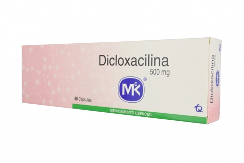 Dicloxacilina 500 mg Caja Con 50 Cápsulas Rx2.