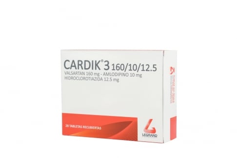 Cardik 3 160 / 10 / 12.5 mg Caja Con 28 Tabletas Rx