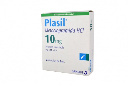 Plasil 10 mg Caja Con 5 Ampollas Con 2 mL Rx