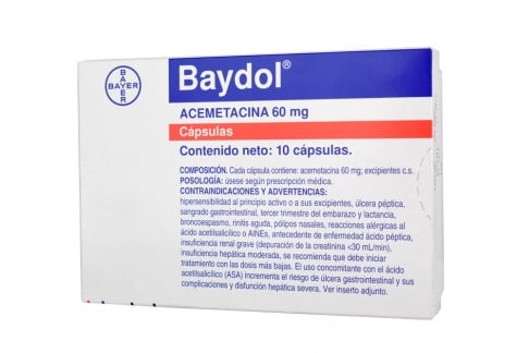 Baydol 60 mg Caja Con 10 Cápsulas Rx