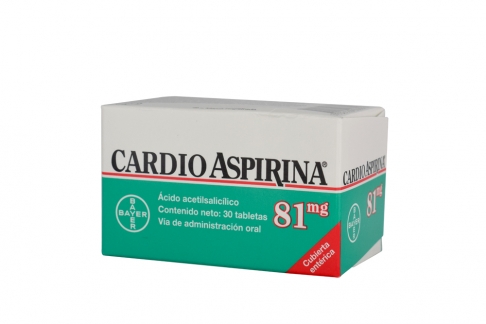 Cardio Aspirina 81 Mg Caja Con 30 Tabletas Con Cubierta Entérica