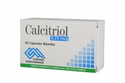 Calcitriol 0.25 mcg Caja Con 30 Cápsulas Blandas Rx