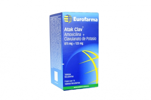 Atax Clav 875 / 125 mg Caja Con Frasco Con 14 Tabletas Recubiertas Rx2