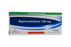 Espironolactona 100 mg Caja Con 20 Tabletas Recubiertas RX4