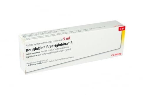 Beriglobina P 800 Mg Caja Con Jeringa Prellenada De 5 mL Rx Rx1 Rx3