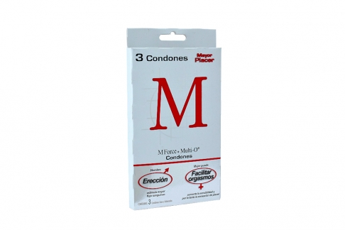 Condones M Force + Multi O Caja Con 3 Unidades