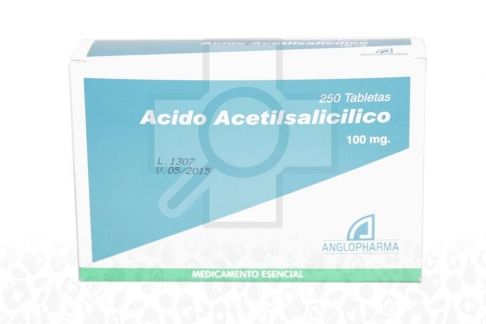 Ácido Acetilsalicílico 100 mg Caja Con 250 Tabletas