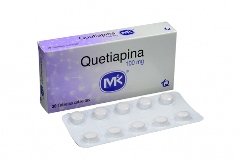 Quetiapina 100 mg Caja Con 30 Tabletas Cubiertas  Rx1 Rx4