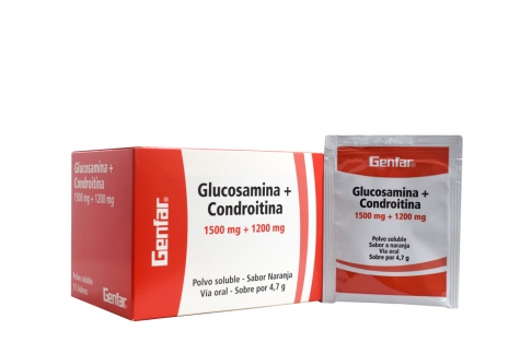 Glucosamina + Condroitina 1500 / 1200 mg Caja Con 15 Sobres Con 4.7 g C/U – Sabor Naranja Rx