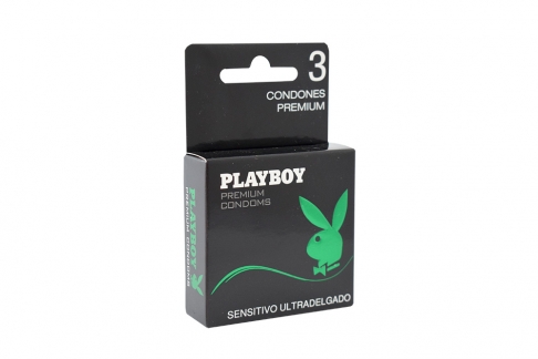 Condones Playboy Sensitivo Ultradelgado Caja Con 3 Unidades