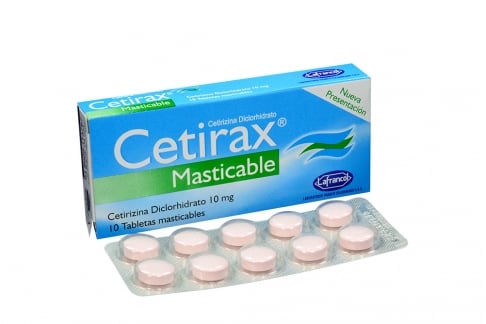 Cetirax 10 mg Caja Con 10 Tabletas Masticables Rx