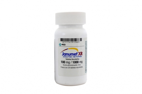 Janumet XR 100 / 1000 mg Frasco Con 28 Tabletas Recubiertas De Liberación Prolongada Rx Rx1 Rx4