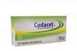 Codacet 25 mg Caja Con 20 Tabletas Recubiertas Rx