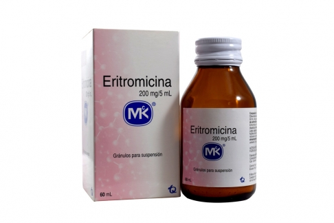 Eritromicina 200 mg / 5 mL Frasco Con 60 mL Rx2
