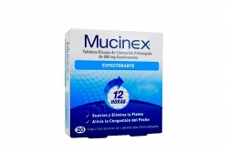 Mucinex 600 mg Caja Con 20 Tabletas De Liberación Prolongada