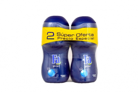 Desodorante Fa For Men Sport Empaque Con 2 Roll On Con 50 mL C/U