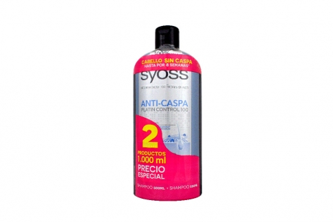 Shampoo Syoss Anticaspa Empaque Con 2 Frasco Con 500 mL C/U