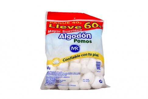 Algodon M.K Pomos Bolsa Con 60 g