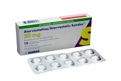 Atorvastatina 20 mg Sandoz Caja Con 10 Tabletas Recubiertas Rx