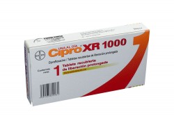 Cipro XR 1000 mg Caja Con 1 Tableta Recubierta De Liberación Prolongada Rx2