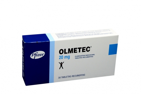 Olmetec 20 mg Caja Con 30 Tabletas Recubiertas Rx1 Rx4