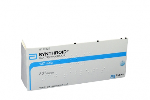Synthroid 137 mcg Caja Con 30 Tabletas Rx