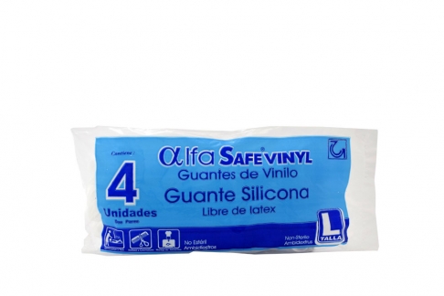 Guante Silicona Vinilo Alfa Safevinyl Bolsa Con 4 Unidades