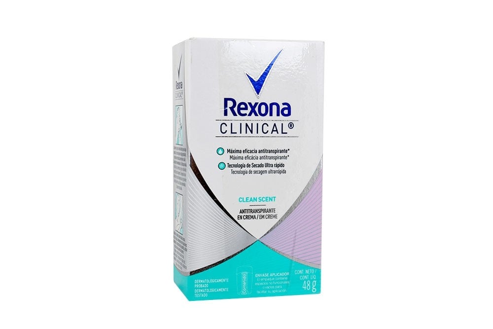 Desodorante Rexona Clinical Clean Scent Crema Caja Con Frasco Con 48 g