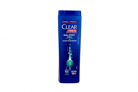 Shampoo Clear Men Anticaspa Dual 2 En 1 Frasco Con 400 mL