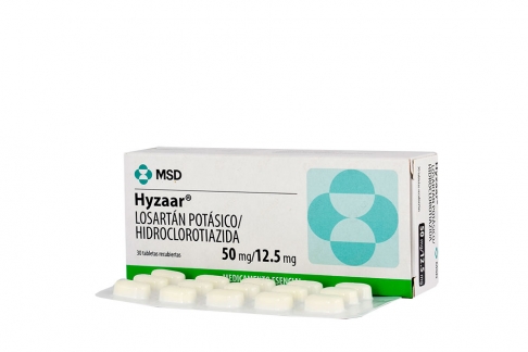 Hyzaar 50 / 12.5 mg Caja Con 30 Grageas Rx4