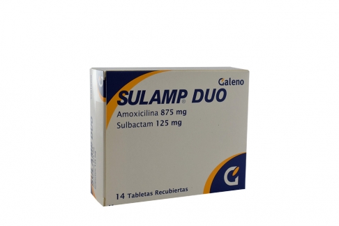 Sulamp Duo 875 / 125 mg Caja Con 14 Tabletas Recubiertas Rx Rx2