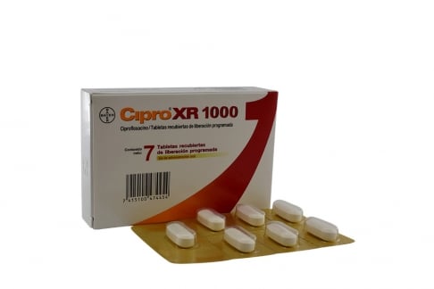 Cipro Xr 1000 Caja Con 7 Tabletas Recubiertas Rx2