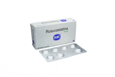 Rosuvastatina 40 mg MK Caja Con 28 Tabletas Recubiertas Rx Rx4