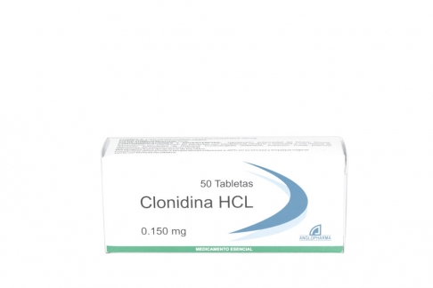 Clonidina Anglopharma 0.150 Mg Caja Con 50 Tabletas