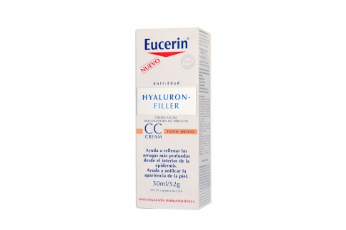 Eucerin Hyaluron-Filler Caja Con Frasco Con 50 mL Crm Tono Medio - Antiarrugas Día