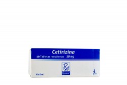 Cetirizina 10 mg Caja Con 10 Tabletas Recubiertas Rx