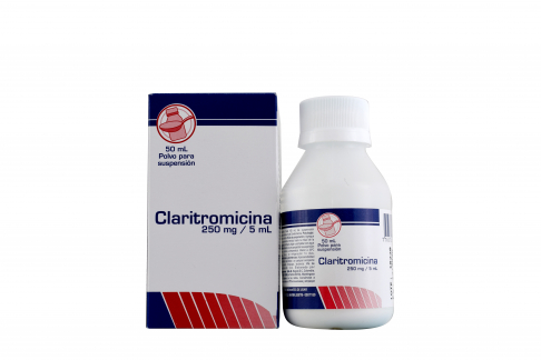 Claritromicina 250 mg / 5 mL Caja Con Frasco Con 50 mL .- Rx Rx2