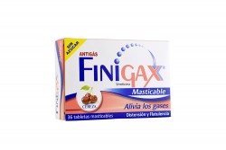 Finigax Sin Azúcar Caja De 36 Tabletas Masticables Sabor Cereza