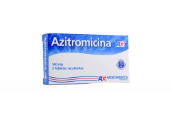 Azitromicina 500 mg Caja Con 3 Tabletas Recubiertas Rx2