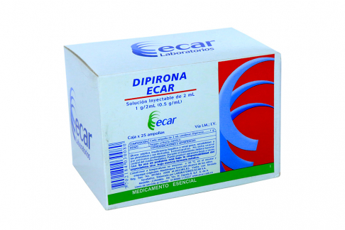Dipirona 1 g / 2 mL Caja Con 25 Ampollas Rx