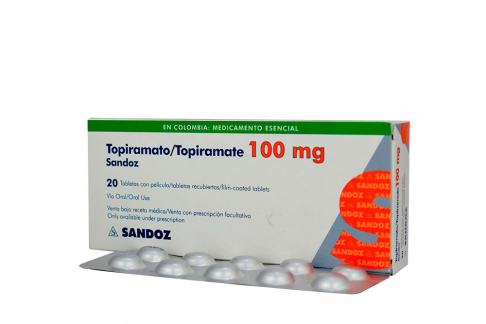 Topiramato Sandoz 100 mg Caja Con 20 Tabletas Recubiertas Rx4