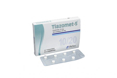 Tiazomet-S 10 / 20 mg Caja Con 28 Tabletas Recubiertas Rx
