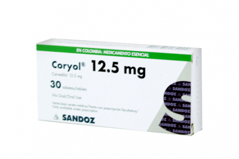Coryol 12.5 Mg Caja Con 30 Tabletas Rx