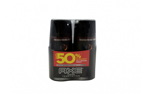 Desodorante Axe Dark Temptation Empaque Con 2 Frascos Con 150 mL C/U