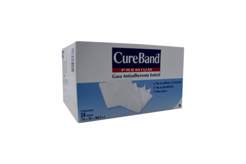Gasa Cureband Premium Esteril 10 x 10 Caja Con 24 Sobres
