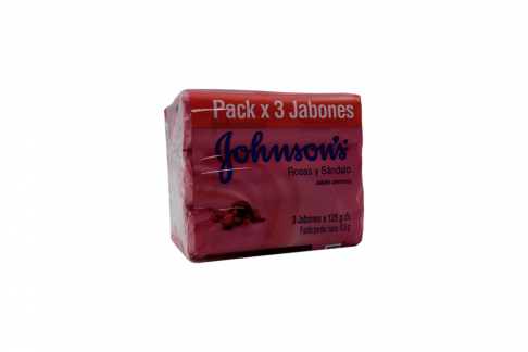 Jabón Cremoso Johnson's Rosas & Sándalo Paquete Con 3 Barras Con 125 g C/U