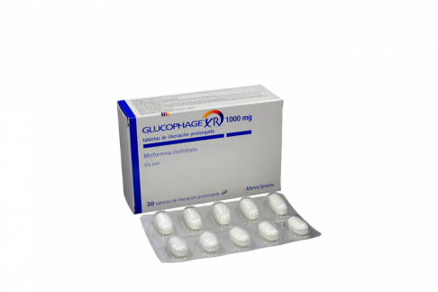 Glucophage XR 1000 mg Caja Con 30 Tabletas De Liberación Prolongada Rx4