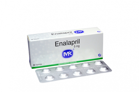Enalapril 5 mg Caja Con 50 Tabletas Rx.